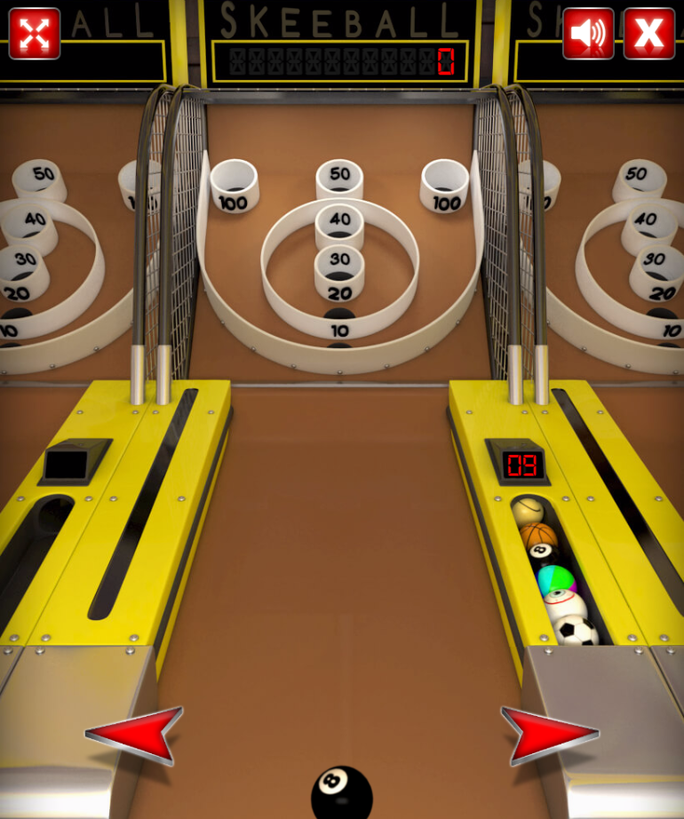 Table top skee ball game